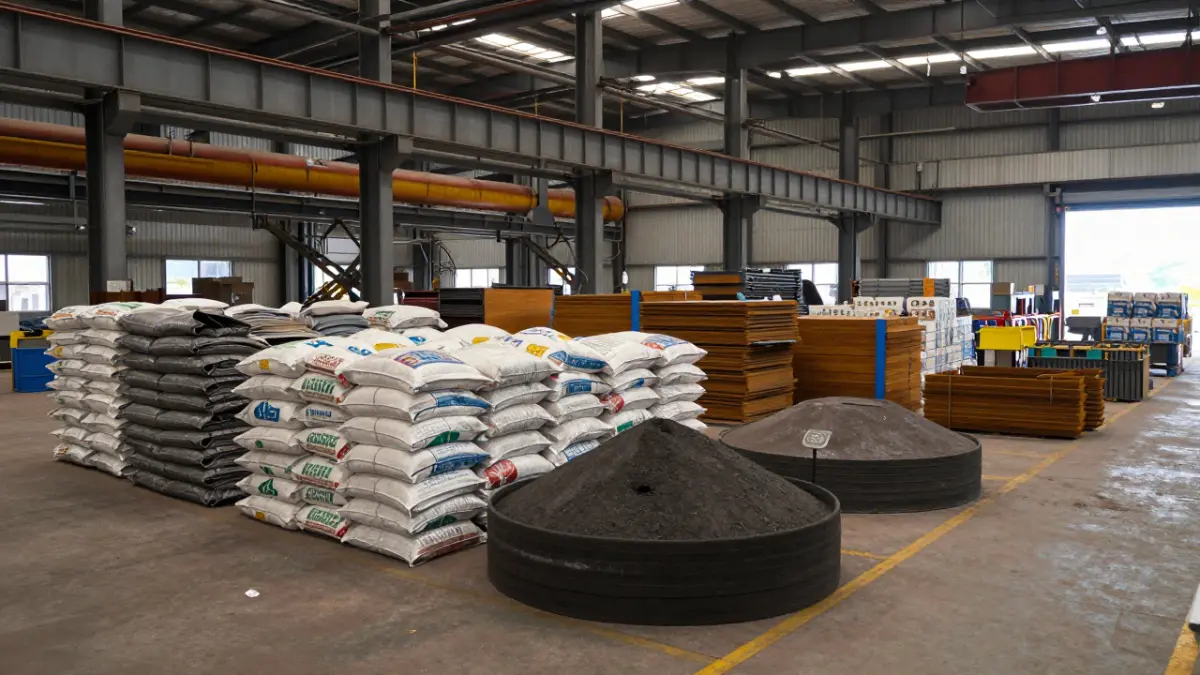 Industrial steel materials warehouse